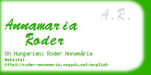 annamaria roder business card
